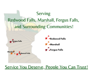 Redwood Falls, Marshall, Fergus Falls